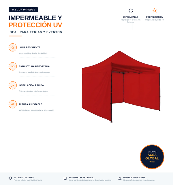 Carpa 3x3 Paredes