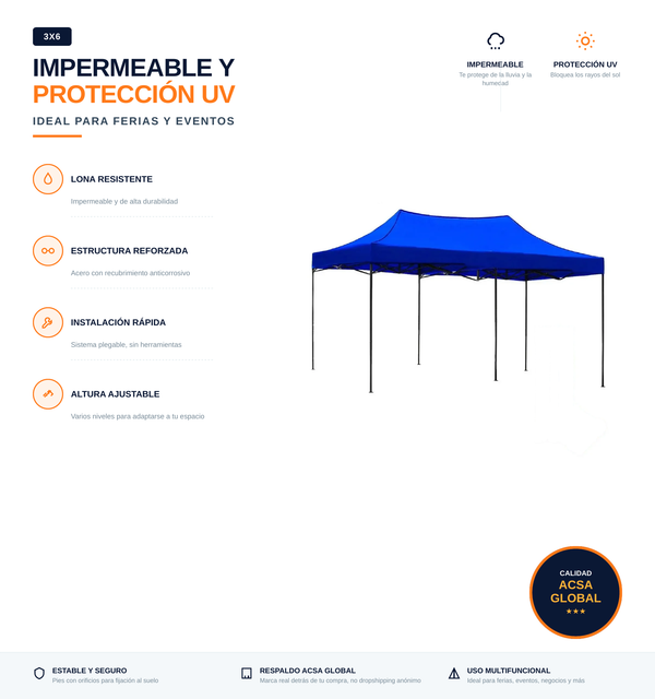 Carpa 6x3 Sin paredes
